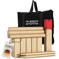 Produktbild: Kubb Wikinger Spiel aus Holz in Premium Qualität – Aus massivem Holz – Mit praktischer Tragetasche - Schach Spiel für draußen - Holzspiel für Kinder und Erwachsene jeden Alters, 2-12 Spieler