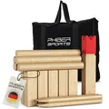 Produktbild: Kubb Wikinger Spiel aus Holz in Premium Qualität – Aus massivem Holz – Mit pr...