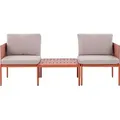 Produktbild: BELIANI Lounge-Set Orange Aluminium Modular 3-teilig Stapelbar 2-Sitzer mit Couchtisch und Auflagen Modern Terrasse Garten Outdoor Möbel Ausstattung - Weiß