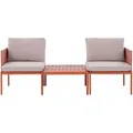Produktbild: Lounge-set Orange Aluminium Modular 3-teilig Stapelbar 2-sitzer Mit Couchtisch Und Auflagen Modern Terrasse Garten Outdoor Möbel Ausstattung