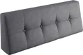 Produktbild: sunnypillow Palettenkissen Palettenauflage Palettenpolster Palettensofa Sitzkissen Rückenlehne gesteppt Rückenkissen 120x40x20/10cm Silver