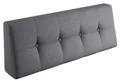 Produktbild: sunnypillow Palettenkissen für Gartenmöbel - Rückenkissen 120x40x20/10cm - Rückenpolster für Bett und Sofa - Palettenpolster für Palettenmöbel - Gesteppte Kissen mit Knöpfen - Rückenlehne Grau