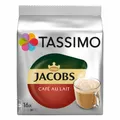 Produktbild: TASSIMO JACOBS Café au Lait KaffeeKAPSEL Kaffee gemahlenem Röstkaffee 16 T-DISCS