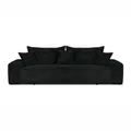 Produktbild: Cord Schlafsofa 3-Sitzer 265 x 105 cm Schwarz mit Schlaffunktion und Bettkasten – Sofiland Cordo
