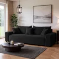Produktbild: SOFILAND Cordo Schlafsofa 265×150 cm mit Bettkasten – Cord Sofa TILIA Breitcord, SoftTouch Komfort, Nosag-Federung, abnehmbare Kissen, Easy Clean & Pet Friendly (Schwarz)