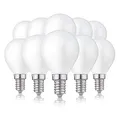 Produktbild: hellum LED Glühbirne E14, 10er, 2,5W warmweiß LED Lampe Tropfenform mit 250 Lumen, E14 Vintage Leuchtmittel ersetzt 25-Watt Glühbirne, G45 2700 Kelvin warmweiss Matt, 208207
