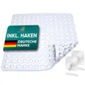 Produktbild: Delluxia Duschmatte rutschfest 53x53 cm, INKL. 2 Haken | Antirutschmatte Dusche rutschfeste Badematte schimmelresistent & maschinenwaschbar | Duscheinlage rutschfest, BPA frei & latexfrei | Weiß