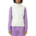 Produktbild: Steppweste QS, Damen, Gr. XL (42), weiß, Steppware, Obermaterial: 100% Polyester. Futter: 100% Polyester, unifarben, normal hüftbedeckend, Rundhals, Westen Steppweste, mit Stehkragen und Reißverschluss