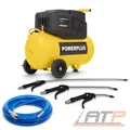 Produktbild: POWERPLUS DRUCKLUFTKOMPRESSOR ÖLFREI + ENVA AUSBLASPISTOLEN + BGS SCHLAUCH 10m