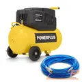 Produktbild: POWERPLUS DRUCKLUFT-KOMPRESSOR ÖLFREI 1200 W 180 l/min 8 BAR + BGS SCHLAUCH 10 m