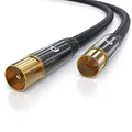 Produktbild: CSL - 1m Antennenkabel 8k 4k HDTV 135dB 75 Ohm - Premium Koaxialkabel - FullHD 4k UHD - Koax Stecker zu Koax Kupplung - DVB-T DVB-T2 DVB-C DVB-S DVB-S2 Radio UKW DAB - Abschirmmaß 135dB