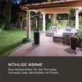 Produktbild: Blumfeldt Heizpilz Gas für Terrasse, Garten & Balkon, Terrassenheizer mit 360°Flammen-Blick, Outdoor-Gasheizstrahler, Terrassen-Heizer mit Elektr... - Schwarz