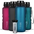 Produktbild: 720°DGREE Trinkflasche 1,5l “uberBottle“ softTouch +Früchtebehälter - BPA-Frei - Wasserflasche für Gym, Fitness, Outdoor, Wandern - XL Tritan Sportflasche: Groß, Leicht, Stoßfest, Wiederverwendbar
