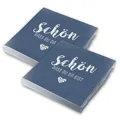 Produktbild: itenga Servietten Schön dass du da bist 30 x 30cm 3-lagig 40 Stück für Kommunion Konfirmation Hochzeit Taufe und andere Feiern (dunkelblau)
