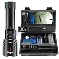 Produktbild: Shadowhawk Taschenlampe LED Aufladbar 500000L, LED Taschenlampe Extrem Hell XHM90.2 Taschenlampen USB, Starke Taktische Taschenlampe Batteriebetrieben, Wasserdicht Flashlight für Outdoor Notfall