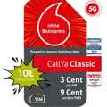 Produktbild: Vodafone Prepaid CallYa Classic | 10 EUR Guthaben | ohne Vertrag | 5G | 9 Ct. pro Min/SMS | EU-Roaming | weltweit nutzbar