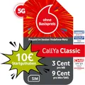 Produktbild: Vodafone Prepaid CallYa Classic | 10 EUR Startguthaben I ohne Vertrag | 5G-Netz | 9 Ct. pro Min/SMS
