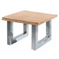 Produktbild: FineBuy Couchtisch 58 x 40 x 60 cm Akazie massiv Holz Metallgestell braun, Baumstamm Wohnzimmertisch Massivholz klein, Baumkante Sofatisch Landhaus Holztisch, Tisch Wohnzimmer Stubentisch Braun