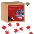 Produktbild: Idena LED Lichterkette 10 Sterne rot Ø 12cm warmweiß 7,70m innen und außen neu