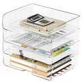 Produktbild: 4 Stück büro zubehör, briefablage a4, transparent, PET, stapelbar,dokumentenO...