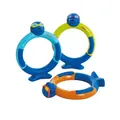 Produktbild: Zoggs Dive Rings Tauchringe, Tauchspielzeug für Kinder (3er-Pack, Blau/Limette/Orange) – Sicheres Wasserspielzeug für Kinder Outdoor zur Wassergewöhnung, Planschbecken & Pool Spielzeug