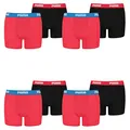 Produktbild: PUMA 8 er Pack Boxer Boxershorts Jungen Kinder Unterhose Unterwäsche, Farbe:786 - Red/Black, Bekleidung:152