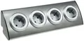 Produktbild: 4 fach Steckdosenblock aus Edelstahl Mehrfachstecker Steckdosenleiste Aufbau 45°