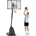 Produktbild: Sportnow - Basketballkorb Outdoor Basketballständer mit Rollen 107x70cm Rückwand, Mobiler Basketballkorb mit Ständer, verstellbare Korbhöhe 236-293
