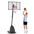 Produktbild: SPORTNOW Basketballkorb Outdoor Basketballständer mit Rollen 107x70cm Rückwand, Mobiler Basketballkorb mit Ständer, verstellbare Korbhöhe 236-293 cm, Basketballanlage für Jugendliche Erwachsene