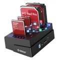 Produktbild: ORICO USB 3.0 zu SATA Offline Klon Festplatten Dockingstation, 4-Steckplatz Festplattengehäuse für 2,5 und 3,5 Zoll SATA HDD/SSD bis zu 4X 16TB mit 12V 6.5A Netzteil (6648US3-C)