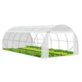 Produktbild: VOUNOT® Gewächshaus Foliengewächshaus, Seitenwände Aufrollbar Winterfest, Tomatenhaus Folientunnel, 6x3x2m 18m², Weiß