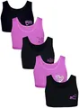Produktbild: TupTam Mädchen Bustier mit Breiten Trägern 5er Pack, Farbe: Forever Friends Schwarz Rosa, Größe: 134-140