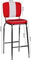 Produktbild: FineBuy 2er Set Barhocker American Diner 50er Jahre Retro Barstuhl Sitzfläche mit Rücken-Lehne Fußstütze Sitzhöhe 76 cm