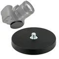 Produktbild: Magnetische Halterung mit ¼ Zoll Gewinde - Gummierte Neodym Magnet Scheibe mit Außengewinde - Fotogewinde - Kamerahalterung Mount für Actioncam DSLR GoPro oder Studio Lampen