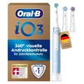 Produktbild: Oral-B iO Series 3 Plus Edition Elektrische Zahnbürste, Electric Toothbrush, PLUS 3 Aufsteckbürsten, 3 Putzmodi für Zahnpflege, Designed by Braun, TESTSIEGER Stiftung Warentest (12/2024), Hellblau