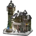 Produktbild: Konstsmide LED Fiberoptikhaus mit Burgszene und Weihnachtsbaum, mit Musik, 6 bunte Dioden, Innentrafo/batteriebetrieben, schwarzes Kabel - 4232-000