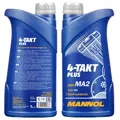 Produktbild: 1 LITER MANNOL 10W-40 4-TAKT PLUS MOTORÖL MOTORRAD ÖL JASO MA M2 API SL 10W40