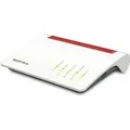 Produktbild: AVM FRITZ!Box 7590 Router (DSL bis 300, mesh, WLAN AC, 2,4 GHz, 5 GHz, WAN, Gigabit-LAN, DECT, USB, Telefonie, Media, MU-MIMO, 20002784) - Weiß/Rot