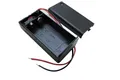 Produktbild: 9V Block Batteriehalter mit Schalter, 9V Batteriefach mit Abdeckung, Schwarz