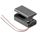 Produktbild: Batterie-/Akku-Halter für 1x 9 Volt Block mit Anschlußkabel + Schalter + Deckel