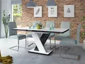 Produktbild: Esstisch Ausziehbar Weiß Schwarz Hochglanz 120(170)cm Acryl SENOSAN Design Dixon