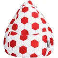 Produktbild: Sitting Point Sitzsack BeanBag Fankurve 220 l Rot-Weiß Fußball-Muster