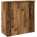 Produktbild: vidaXL Empfangstheke 3324167, altholz braun, gerade, Holz, (B/H/T) 100 x 103,5 x 50 cm, mit Regalfächern