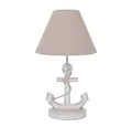 Produktbild: Grafelstein Tischleuchte Tischlampe WHITE ANCHOR weiß beige mit Anker und Juteband Tau maritim