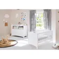 Produktbild: Pinolino Babyzimmer Pinolino Florentina, Weiß, Holzwerkstoff, Kiefer, teilmassiv, 2 Schubladen, zum Juniorbett umbaubar, höhenverstellbar, Sprossen mit Normabstand, Aufbauanleitung im Karton, Lattenrost inklusive, Schlupfsprossen, Babymöbel, Babyzimmer-Sets