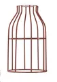 Produktbild: Hoopzi - Käfig - Lampenschirm aus lackiertem Stahl - Cage - Zur Abhängung, Tischlampe, Stehlampe, Wandleuchte - Kompatibel mit E27 Gewinde - Befestigungsring - Rot
