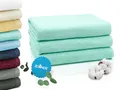 Produktbild: ZOLLNER 3er Set Duschtücher in 70x140 cm - saugstarke und weiche Badehandtücher in Mint - mit praktischem Aufhänger - waschbar bis 60°C - Baumwolle - Hotelqualität