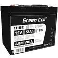 Produktbild: Green Cell® AGM 12V 55Ah Akku Vlies Batterie VRLA Blei Batterie Bleiakku Ersatzakku Akkubatterie Versorgungsbatterie Zyklenfest Wartungsfrei Caravan Camper Van Solarpanel Solarbatterie Boot