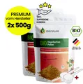 Produktbild: KRÄUTERLAND Bio Hagebuttenpulver 1kg gemahlen Rohkost 100% reine Hagebutten