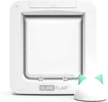 Produktbild: Sure Petcare SureFlap Mikrochip-Haustierklappe Connect mit Hub, Steuerung über Smartphone-App, mit Sperrmodus, Einbau in Türen, Glasscheiben und Wände, für Katzen und kleine Hunde, weiß